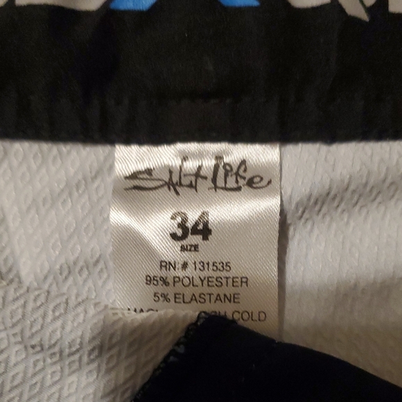 Salt Life Blue and Orange Men's Board Shorts - Picture 2 of 6